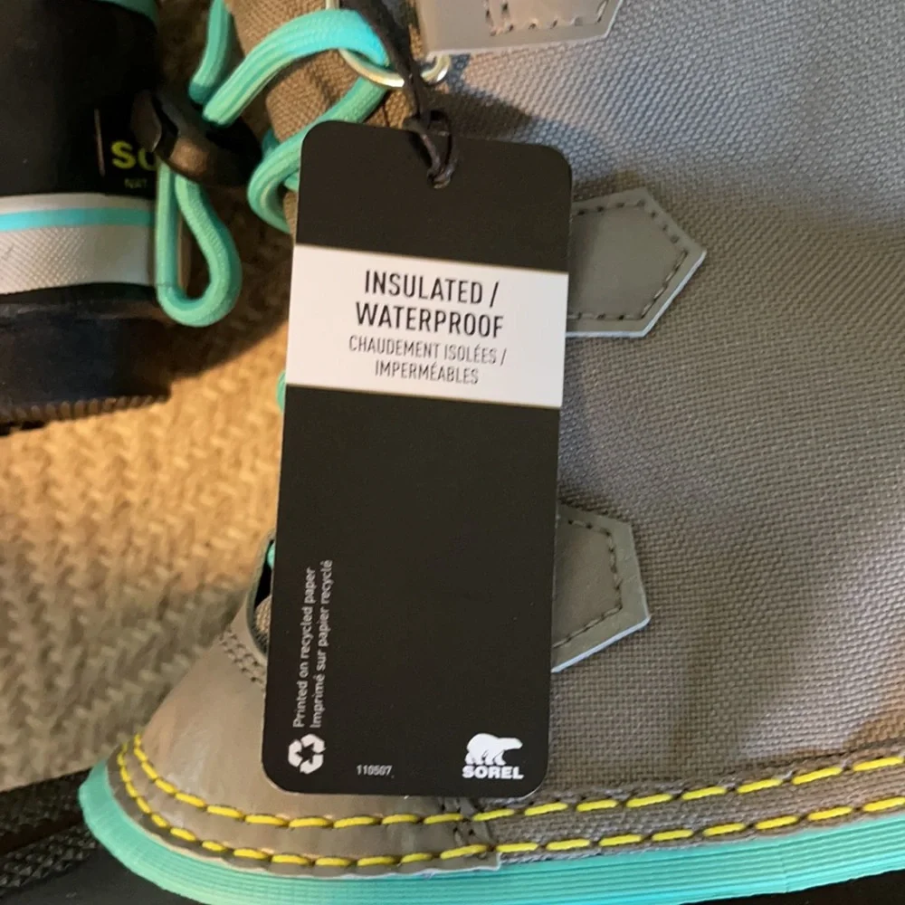 NIB Sorel Kids Yoot PAC Nylon Quarry Dolphin Boot 7